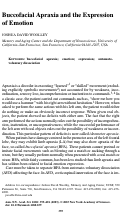 Cover page: Buccofacial Apraxia and the Expression of Emotion