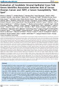 Cover page: Evaluation of Candidate Stromal Epithelial Cross-Talk Genes Identifies Association between Risk of Serous Ovarian Cancer and TERT, a Cancer Susceptibility âHot-Spotâ