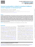 Cover page: Parental emotionality is related to preschool children’s neural responses to emotional faces