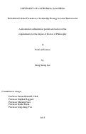 Cover page: Presidential Cabinet Formation as Leadership Strategy in Asian Democracies