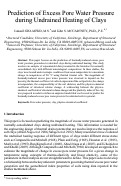 Cover page: Prediction of Excess Pore Water Pressure during Undrained Heating of Clays