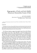 Cover page: Biogeography of Early and Early Middle Pleistocene Mammalian Faunas of Italy