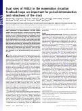 Cover page: Dual roles of FBXL3 in the mammalian circadian feedback loops are important for period determination and robustness of the clock