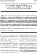 Cover page: Pharmacokinetics and Efficacy of a Long-lasting, Highly Concentrated Buprenorphine Solution in Rats.