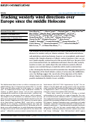 Cover page: Tracking westerly wind directions over Europe since the middle Holocene.