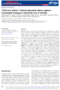 Cover page: Self-care selfies: Patient-uploaded videos capture meaningful changes in dexterity over 6 months.