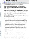 Cover page: Future So Bright? Delay Discounting and Consideration of Future Consequences Predict Academic Performance Among College Drinkers