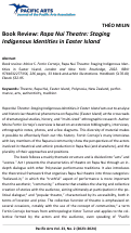 Cover page: Book Review: Rapa Nui Theatre: Staging Indigenous Identities in Easter Island, by Moira Fortin Cornejo, 2023
