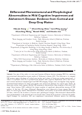 Cover page: Differential microstructural and morphological abnormalities in mild cognitive impairment and Alzheimer's disease: Evidence from cortical and deep gray matter