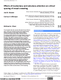 Cover page: Effects of involuntary and voluntary attention on critical spacing of visual crowding.