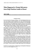 Cover page: What Happened to Navajo Relocatees from Hopi Partition Lands in Pinon?