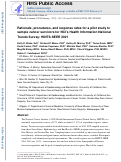 Cover page: Rationale, Procedures, and Response Rates for a Pilot Study to Sample Cancer Survivors for NCIs Health Information National Trends Survey: HINTS-SEER 2021.