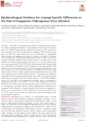 Cover page: Epidemiological Evidence for Lineage-Specific Differences in the Risk of Inapparent Chikungunya Virus Infection.