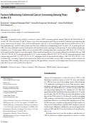 Cover page: Factors Influencing Colorectal Cancer Screening Among Thais in the U.S.