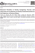 Cover page: Research Priorities in Family Caregiving: Process and Outcomes of a Conference on Family-Centered Care Across the Trajectory of Serious Illness.