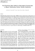 Cover page: Full-thickness skin grafts for neovaginal construction in Mayer-Rokitansky-Kuster-Hauser syndrome. Description of surgical technique and early results.