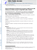 Cover page: Higher Birthweight and Maternal Pre-pregnancy BMI Persist with Obesity Association at Age 9 in High Risk Latino Children