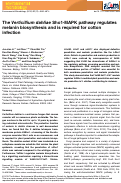 Cover page: The Verticillium dahliae Sho1‐MAPK pathway regulates melanin biosynthesis and is required for cotton infection