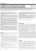 Cover page: Validation of a suspicion index to identify patients at risk for hereditary angioedema.