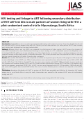 Cover page: HIV testing and linkage to ART following secondary distribution of HIV self‐test kits to male partners of women living with HIV: a pilot randomized control trial in Mpumalanga, South Africa