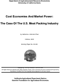 Cover page: Cost Economies And Market Power: The Case Of The U.S. Meat Packing Industry