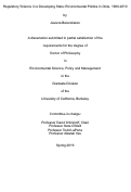 Cover page: Regulatory Science in a Developing State: Environmental Politics in Chile, 1980-2010