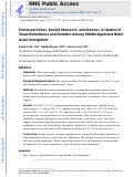 Cover page: Perceived stress, recent stressors, and distress in relation to sleep disturbance and duration among middle-aged and older Asian immigrants.