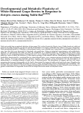 Cover page: Developmental and metabolic plasticity of white-skinned grape berries in response to Botrytis cinerea during noble rot