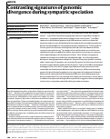 Cover page: Contrasting signatures of genomic divergence during sympatric speciation.