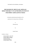 Cover page: Mechanisms of articular cartilage defect repair in vivo after implantation of stratified cartilaginous tissue