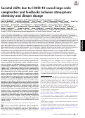 Cover page: Societal shifts due to COVID-19 reveal large-scale complexities and feedbacks between atmospheric chemistry and climate change