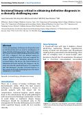 Cover page: Incisional biopsy critical in obtaining definitive diagnosis in a clinically challenging case