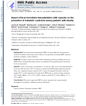 Cover page: Impact of fecal microbiota transplantation with capsules on the prevention of metabolic syndrome among patients with obesity.