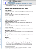 Cover page: Summary of the Update Session on Clinical Neurotoxicity Studies