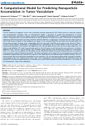 Cover page: A Computational Model for Predicting Nanoparticle Accumulation in Tumor Vasculature