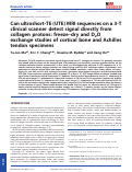 Cover page: Can ultrashort‐TE (UTE) MRI sequences on a 3‐T clinical scanner detect signal directly from collagen protons: freeze–dry and D2O exchange studies of cortical bone and Achilles tendon specimens