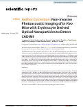 Cover page: Author Correction: Non-Invasive Photoacoustic Imaging of In Vivo Mice with Erythrocyte Derived Optical Nanoparticles to Detect CAD/MI