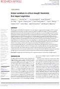 Cover page: Global variations in critical drought thresholds that impact vegetation