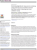 Cover page: Assessing eligibility for lung cancer screening using parsimonious ensemble machine learning models: A development and validation study.