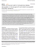 Cover page: Human iN neuronal model of schizophrenia displays dysregulation of chromogranin B and related neuropeptide transmitter signatures.