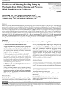 Cover page: Predictors of Nursing Facility Entry by Medicaid-Only Older Adults and Persons With Disabilities in California.