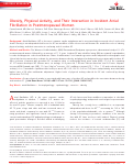 Cover page: Obesity, Physical Activity, and Their Interaction in Incident Atrial Fibrillation in Postmenopausal Women