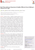 Cover page: RecT Recombinase Expression Enables Efficient Gene Editing in <i>Enterococcus</i> spp.