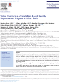 Cover page: Video Monitoring a Simulation-Based Quality Improvement Program in Bihar, India