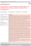 Cover page: The experiences of medical students, residents, fellows, and attendings in the emergency department: Implicit bias to microaggressions