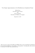 Cover page: Two Simple Approximations to the Distributions of Quadratic Forms