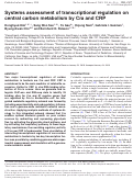 Cover page: Systems assessment of transcriptional regulation on central carbon metabolism by Cra and CRP