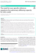 Cover page: The need for race-specific reference equations for pulmonary diffusing capacity for nitric oxide.