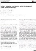 Cover page: Effects of nutritional deprivation on juvenile green sturgeon growth and thermal tolerance