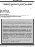 Cover page: Randomized Controlled Trial of Simulation vs. Standard Training for Teaching Medical Students High-quality Cardiopulmonary Resuscitation